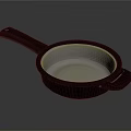 Practical Kitchen Cooking Pan With Long Handle And Side Grip For Home Use 3d model