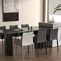 Modern Nakajima Table Dining Table and Chair Combination Sideboard Indoor Nakajima Table 3d model