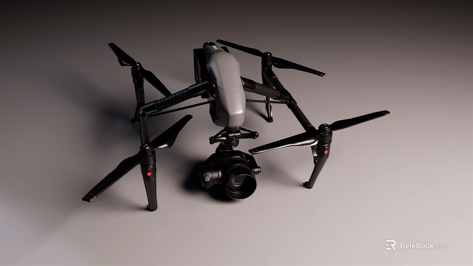 Smart Drone With Professional Camera For Aerial Photography And Surveillance 3d model 