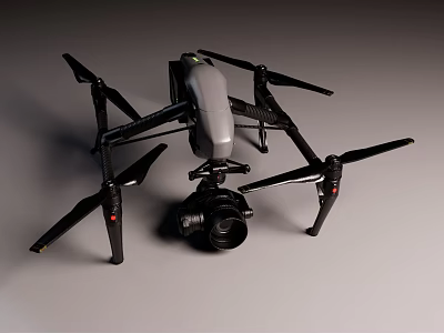 Smart Drone With Professional Camera For Aerial Photography And Surveillance 3d model