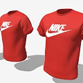 Red Nike T shirts With White Swoosh Logo Three Pieces