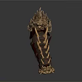 Ornate Gauntlet Weapons with Metallic Spikes Leather Accents and Intricate Design Patterns