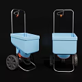 Light Blue Utility Carts With Wheels And Handles 3d model
