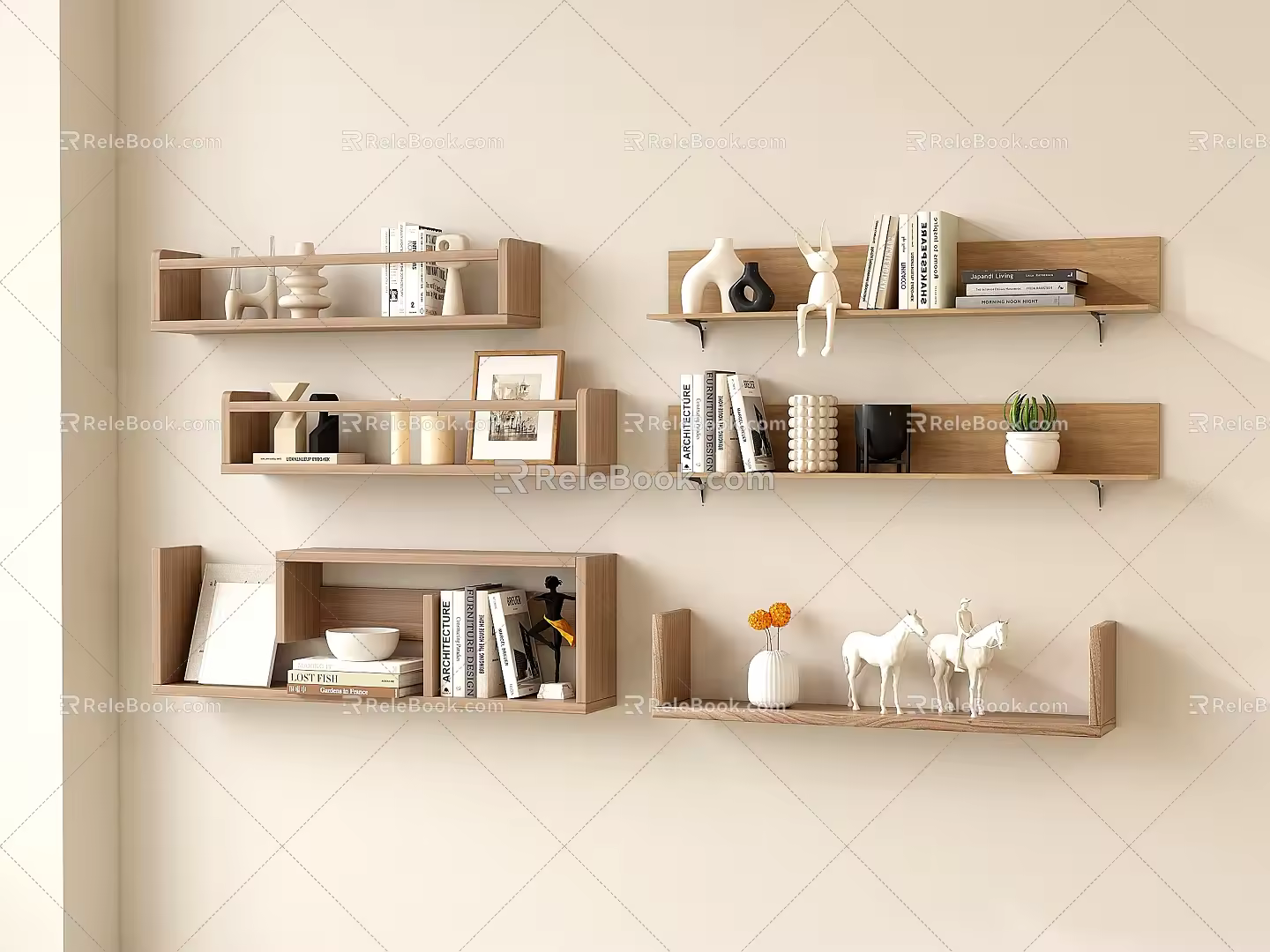 Modern Wall Board Storage Rack Storage Rack Storage Rack Bookshelf Wall Hanging Decorative Partition 3d model