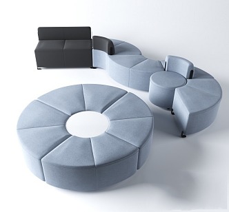 modern shaped sofa curved sofa 3d model