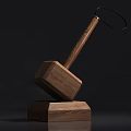 Solid Wooden Mallet As Household Tool With Handle And Stable Base For Daily Use 3d model