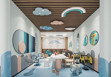 Modern Kindergarten Recreation Room Activity Room Entertainment Classroom Game Room Kindergarten Educational Area Early Education Area 3d model