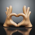 Elegant Golden Hand Shaped Heart Decorative Ornament Set for Modern Home Decor Accent