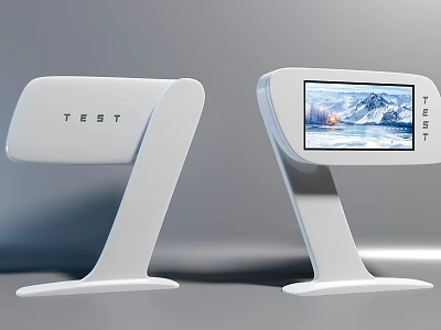 Public Facility Information Display Terminal With White Design And Interactive Screen Interface 3d model