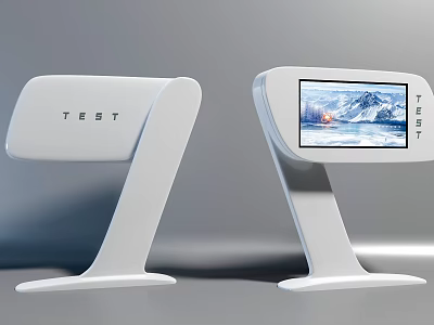 Public Facility Information Display Terminal With White Design And Interactive Screen Interface 3d model