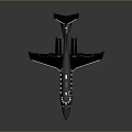 Black Space Plane With Modern Aerodynamic Wing Design And Windows
