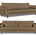 Modern Multiplayer Sofa Leather Double Sofa 3d model