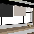 Different Style Window Blinds On Multiple Windows With Mountain View And Natural Light Indoor 3d model