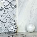 Marble Wall Panels with Various Textures White Black and Gray Decorative Spheres 3d model