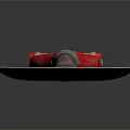 Rusty Worn Shovel With Orange Red Handle On Black Background