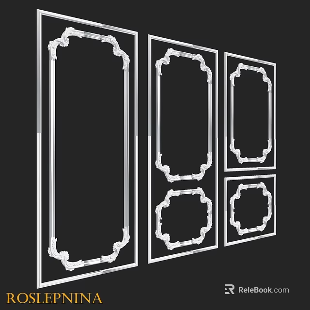 Decorative Frame Components With Intricate Patterns And Various Shapes 3d model 
