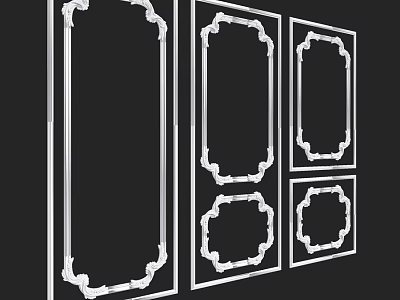 Decorative Frame Components With Intricate Patterns And Various Shapes 3d model