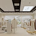 Elegant Minimalist Ladies Clothing Store Interior With Neat Apparel Displays And Comfortable Shopping Atmosphere