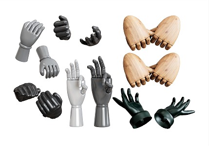 modern hand fingers 3d model