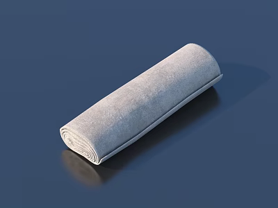 Soft Rolled Gray Towel With Smooth Texture And Simple Design For Daily Use 3d model