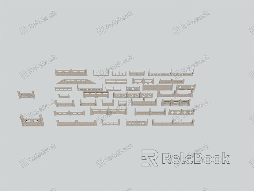 Chinese Guardrail Railing model