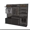 Modern Wardrobe Interior With Hanging Area Drawers Shelves And Storage Boxes