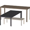 Modern Wooden Dining Tables Nested Set With Sturdy Legs And Sleek Surface 3d model