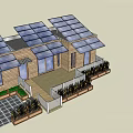 Modern Detached House With Wooden Exterior Solar Panels on Roof and Front Garden Planter