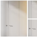 Modern Minimalist White Door With Black Frame And Sleek Silver Handle Design