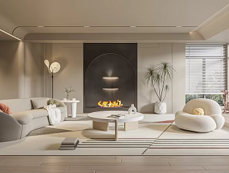 modern living room 3d model