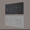 Modern Black and White Switch Panel with Switches and Sockets for Home Use