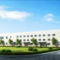 Modern Industrial Factory Complex With Multiple Buildings Greenery Parking And Access Road