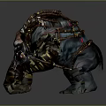 Massive Game Movie Character With Muscular Build Brown Red Fur And Armor Spikes