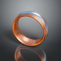 Modern Copper And Silver Textured Ring Fashion Accessory For Daily Wear