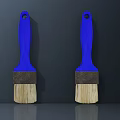 Two Blue Handle Brushes with Light Colored Bristles for Daily Household Use