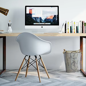 Nordic desk chair desk chair decoration combination 3d model