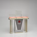 Modern Functional Table With Transparent Display Cases Multiple Storage Areas And Sturdy Base 3d model