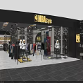 NBA Style Clothing Store Interior With Mannequins And Trendy Apparel Displays
