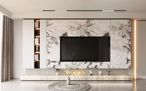 Modern TV background wall background wall 3d model