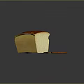 Freshly Baked Sliced Bread With Golden Crust And Soft White Interior 3d model