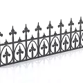 Decorative Wrought Iron Fence With Intricate Patterns And Pointed Tops Design