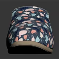 Blue Slip On Shoes With Cute Colorful Cartoon Patterns And Lightweight Sole