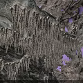 Stunning Cave Landscape Featuring Hanging Stalactites Rock Formations And Soft Blue Lighting 3d model