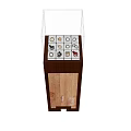 Modern Display Cabinet Shelf With Transparent Glass Cover And Wood Grain Door For Small Items