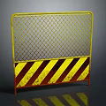 Yellow Grid Safety Barrier With Black Yellow Warning Stripes For Construction Site