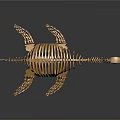 Artistic Detailed Golden Turtle Skeleton on Dark Background with Reflection