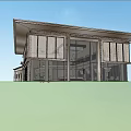 New Chinese Sales Office Building Sales Office 3d model