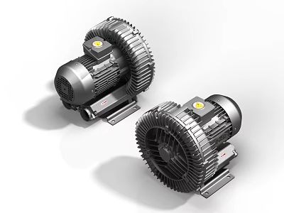 High Pressure Industrial Blowers With Dual Motorized Units And Heavy Duty Metal Housing 3d model
