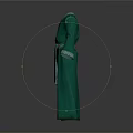 Elegant Green Traditional Robe With Embroidered Cuffs Decorative Belt And Long Sleeve Design