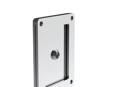 Stainless Steel Rectangular Hardware Fitting With Screw And Mounting Holes 3d model